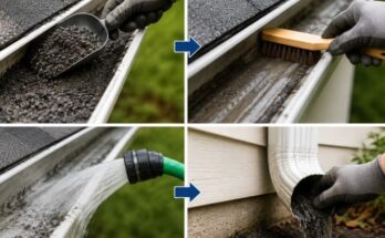 Clean Shingle Granules from Gutters