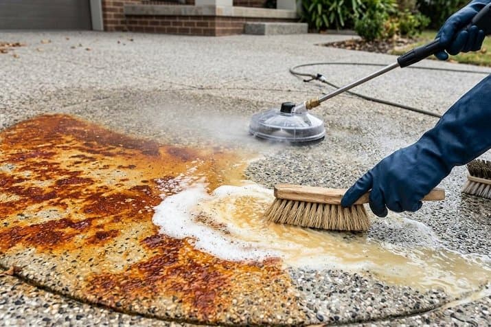 Remove Orange Stains from Concrete
